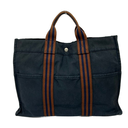 Hermes Tote Bag Fourre Tout MM Dark Navy Brown — view 3