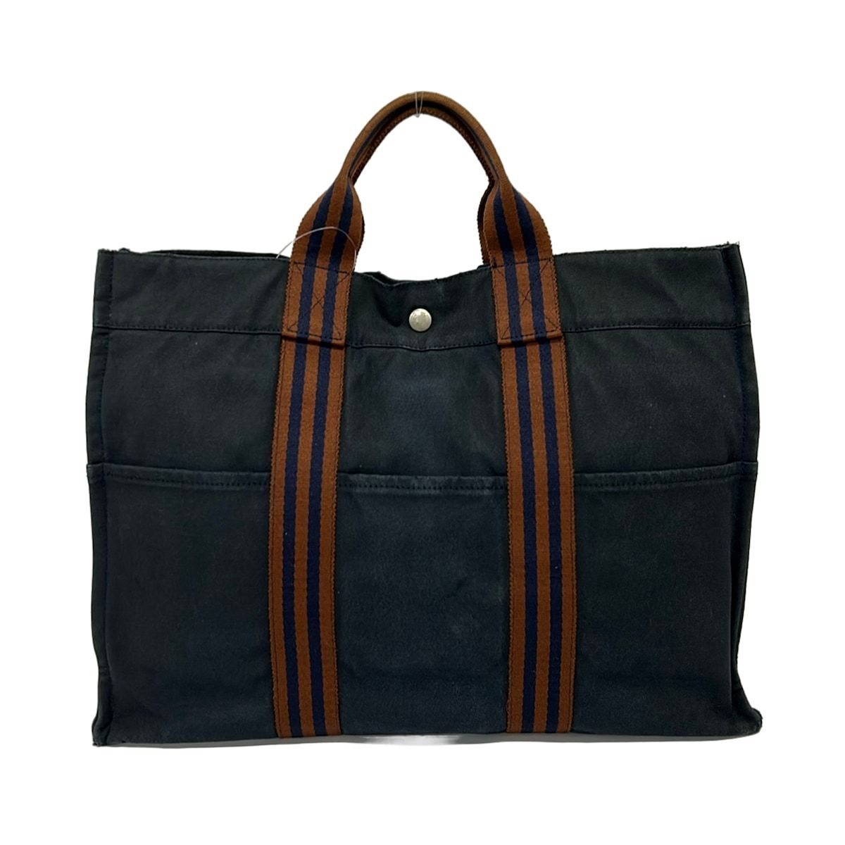 Hermes Tote Bag Fourre Tout MM Dark Navy Brown