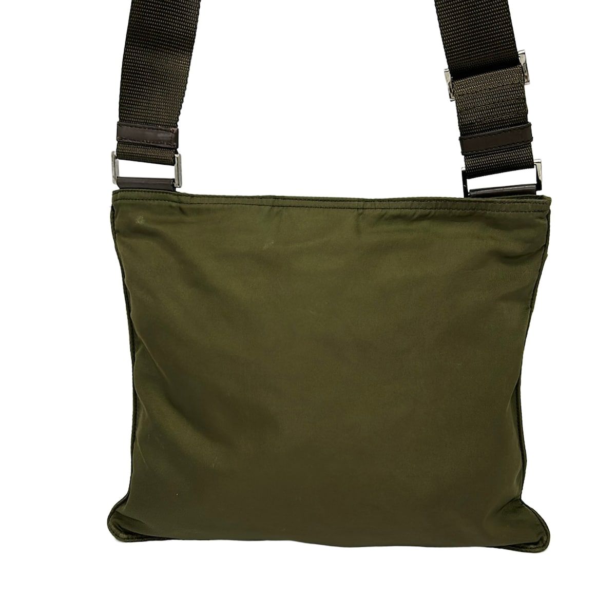 Prada Shoulder Bag Khaki Dark Brown Leather — view 3