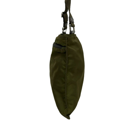 Prada Shoulder Bag Khaki Dark Brown Leather — view 2