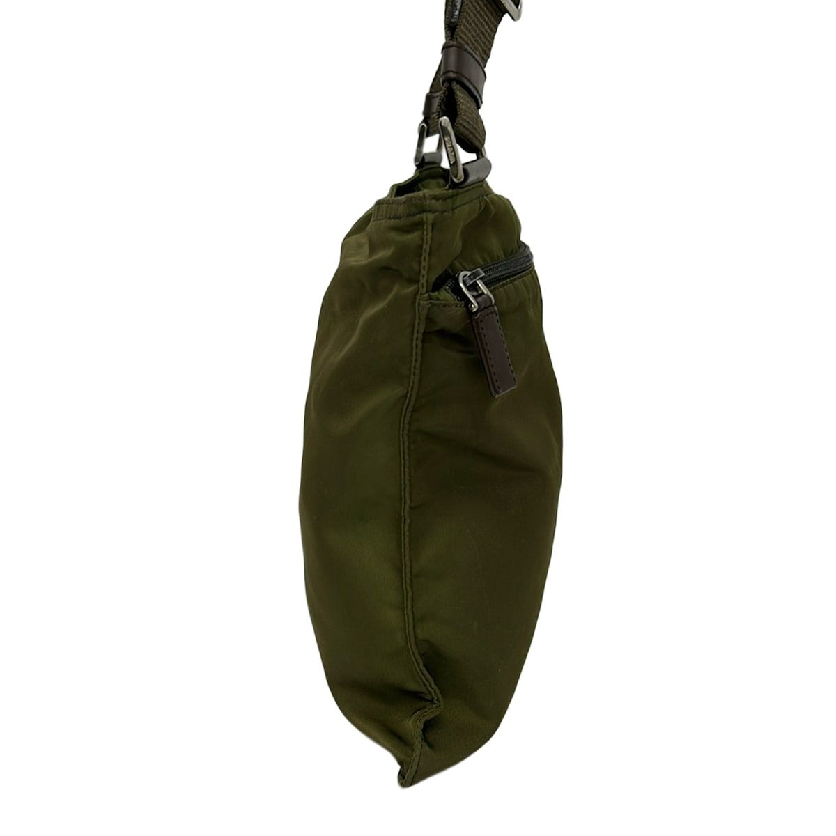 Prada Shoulder Bag Khaki Dark Brown Leather — view 4