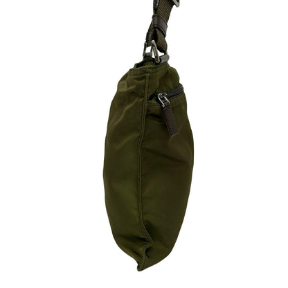 Prada Shoulder Bag Khaki Dark Brown Leather — view 4