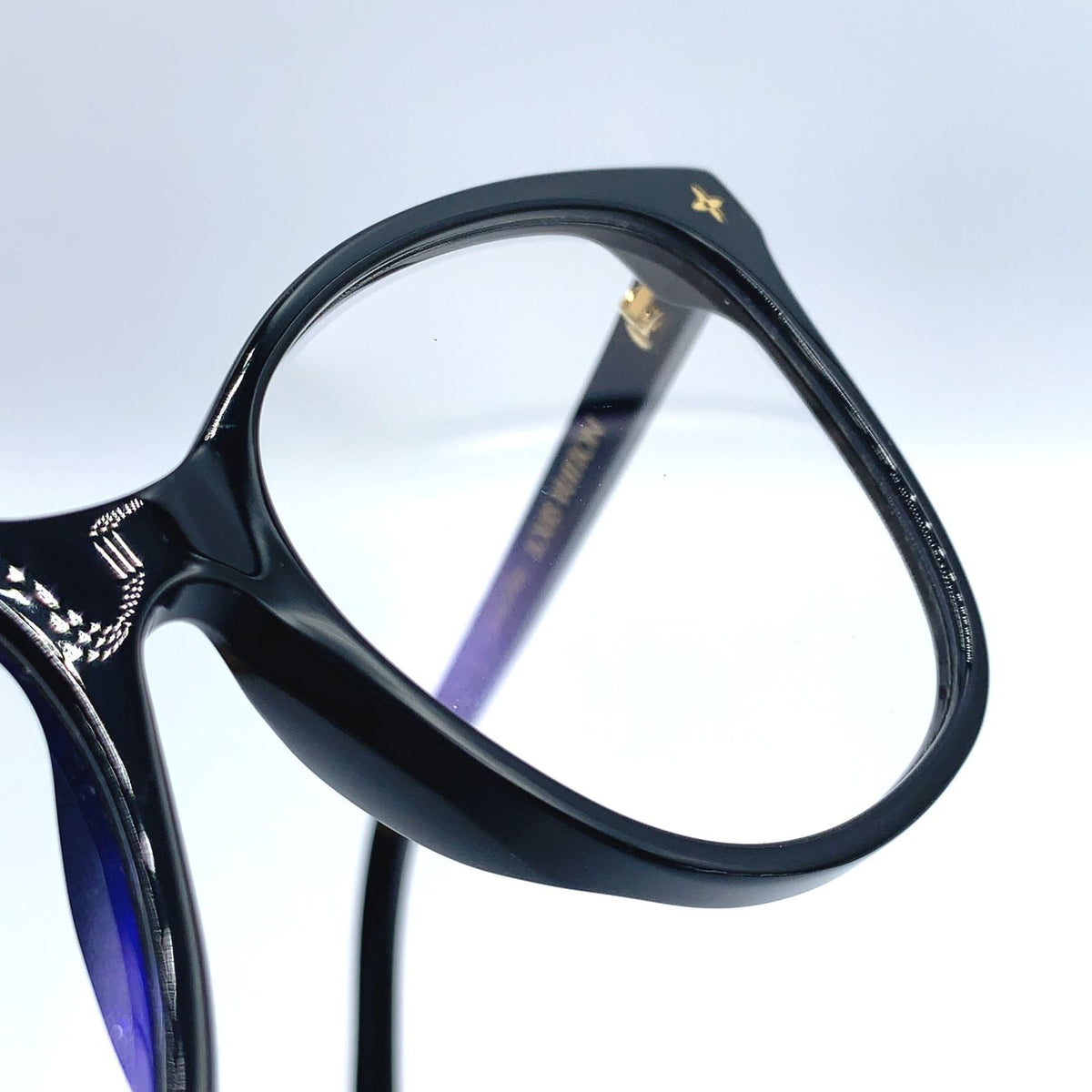 Louis Vuitton Optical My Monogram Light Cat Eye Acetate Black Sunglasses Gold — view 8