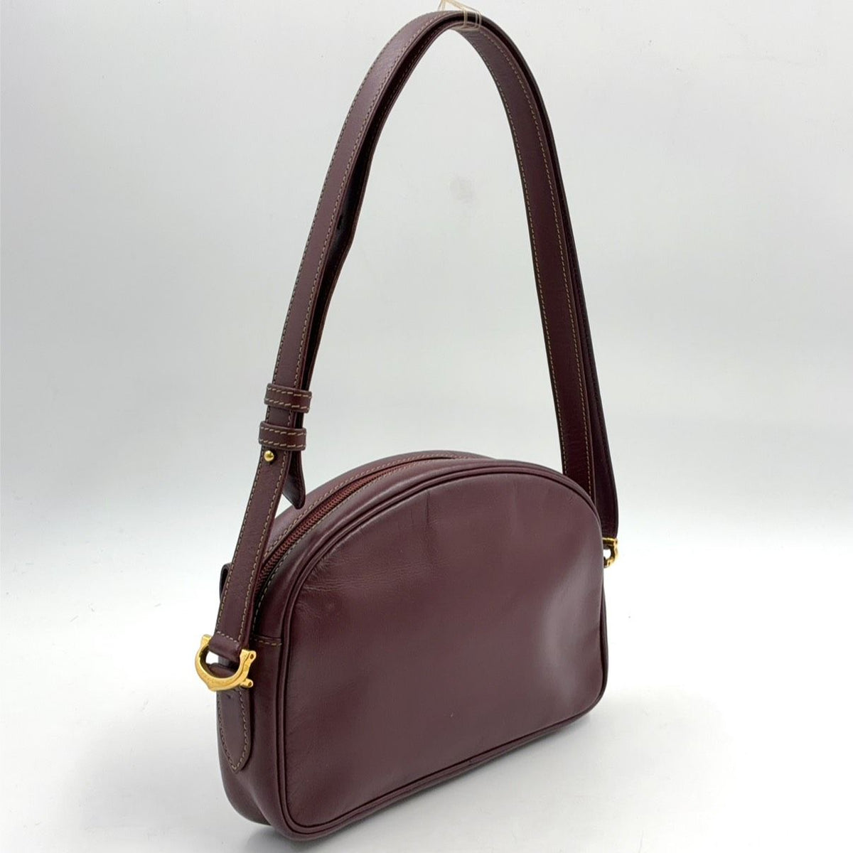 Cartier Must Line Leather Bordeaux Shoulder Bag Gold — view 2