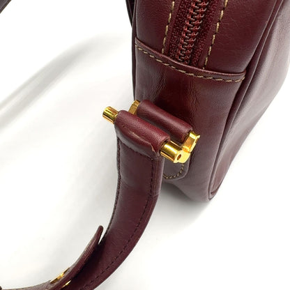 Cartier Must Line Leather Bordeaux Shoulder Bag Gold — view 7