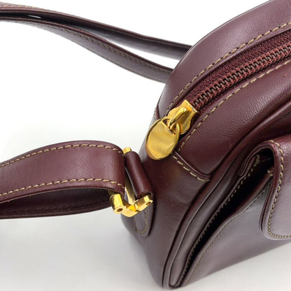 Cartier Must Line Leather Bordeaux Shoulder Bag Gold — view 8