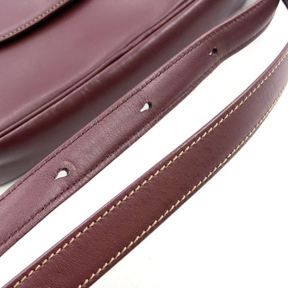 Cartier Must Line Leather Bordeaux Shoulder Bag Gold — view 6