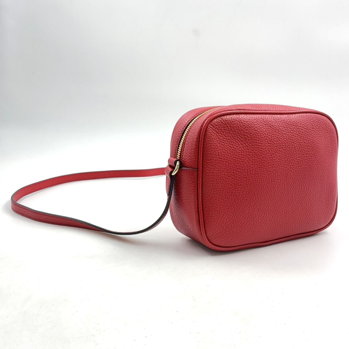 Gucci Soho Small Disco Interlocking G Leather Red Shoulder Bag Gold — view 2