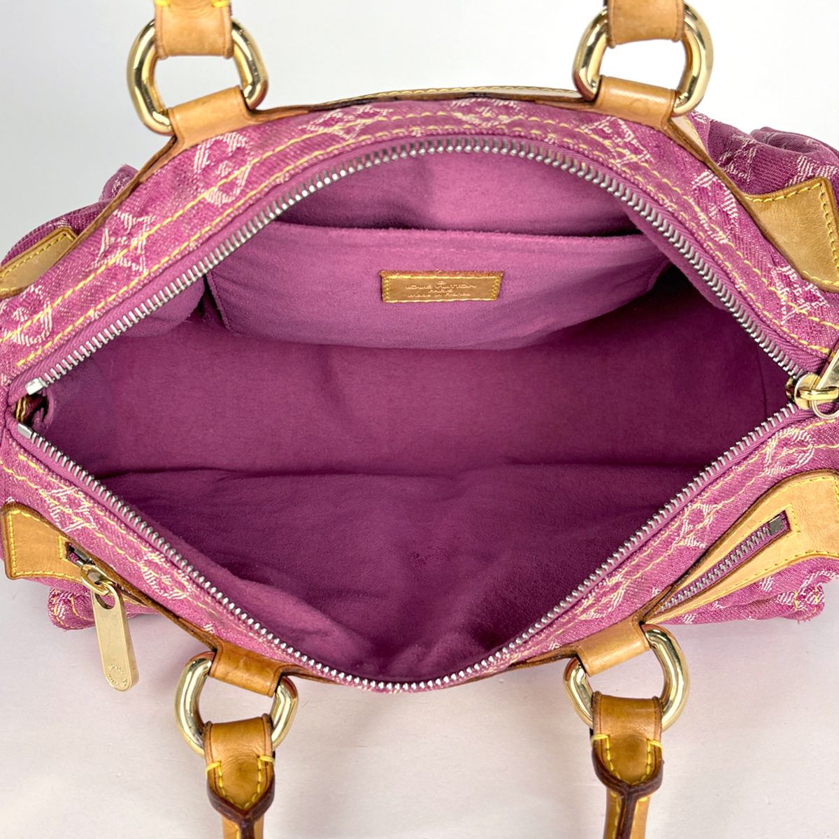 Louis Vuitton Neo Speedy Handbag Monogram Denim Fuchsia — view 8