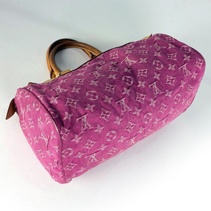Louis Vuitton Neo Speedy Handbag Monogram Denim Fuchsia — view 2