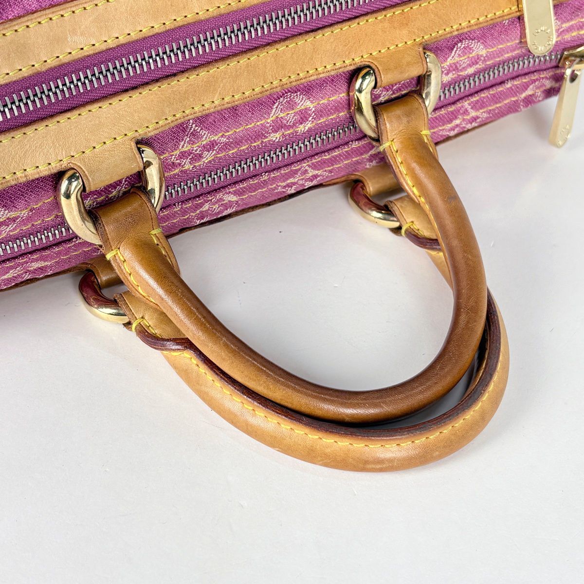 Louis Vuitton Neo Speedy Handbag Monogram Denim Fuchsia — view 7