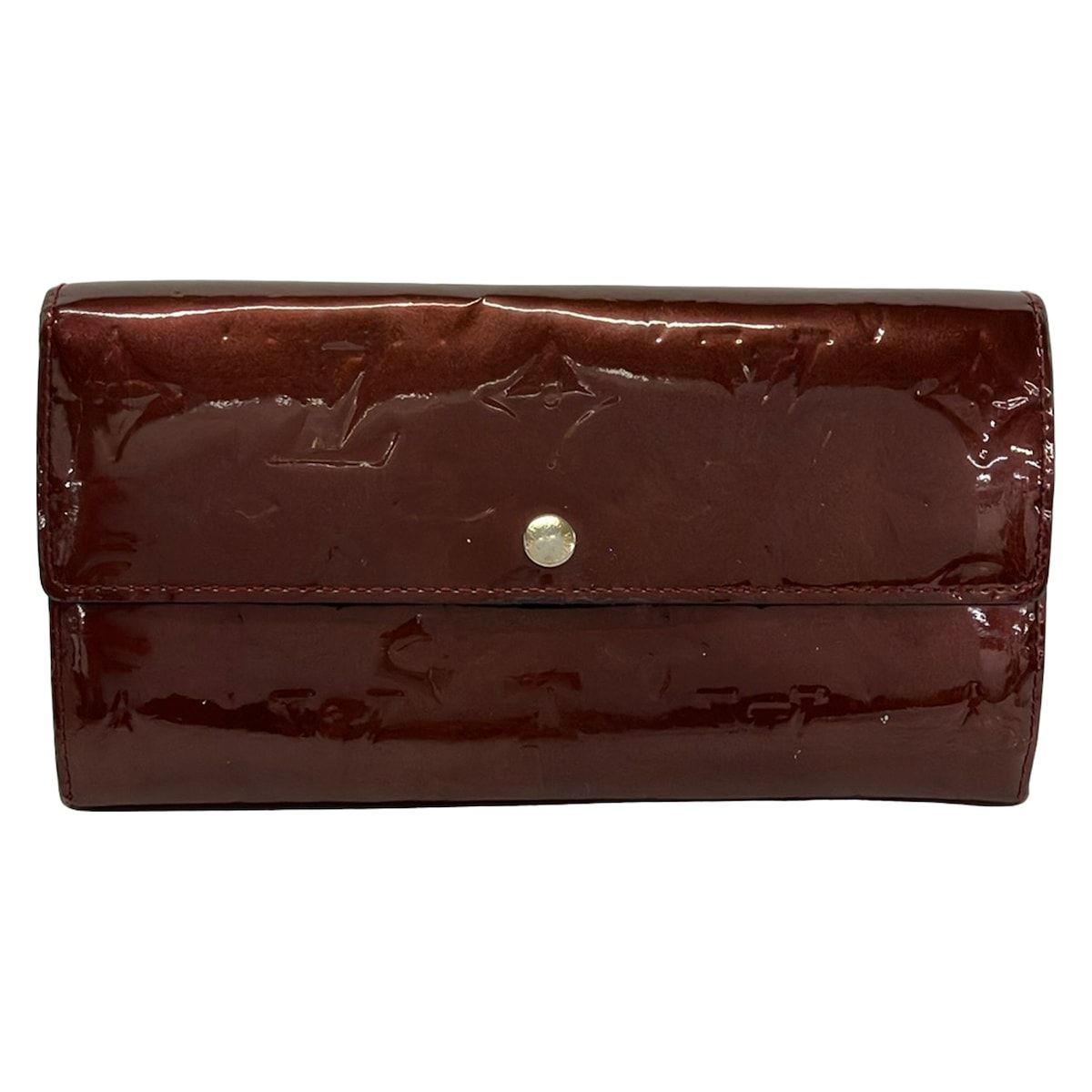 Louis Vuitton Wallet Monogram Vernis Portefeuille Sarah NM Rouge Fauvist Leather