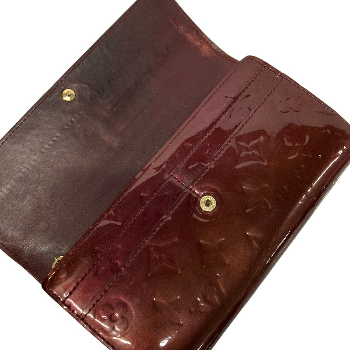 Louis Vuitton Wallet Monogram Vernis Portefeuille Sarah NM Rouge Fauvist Leather — view 3