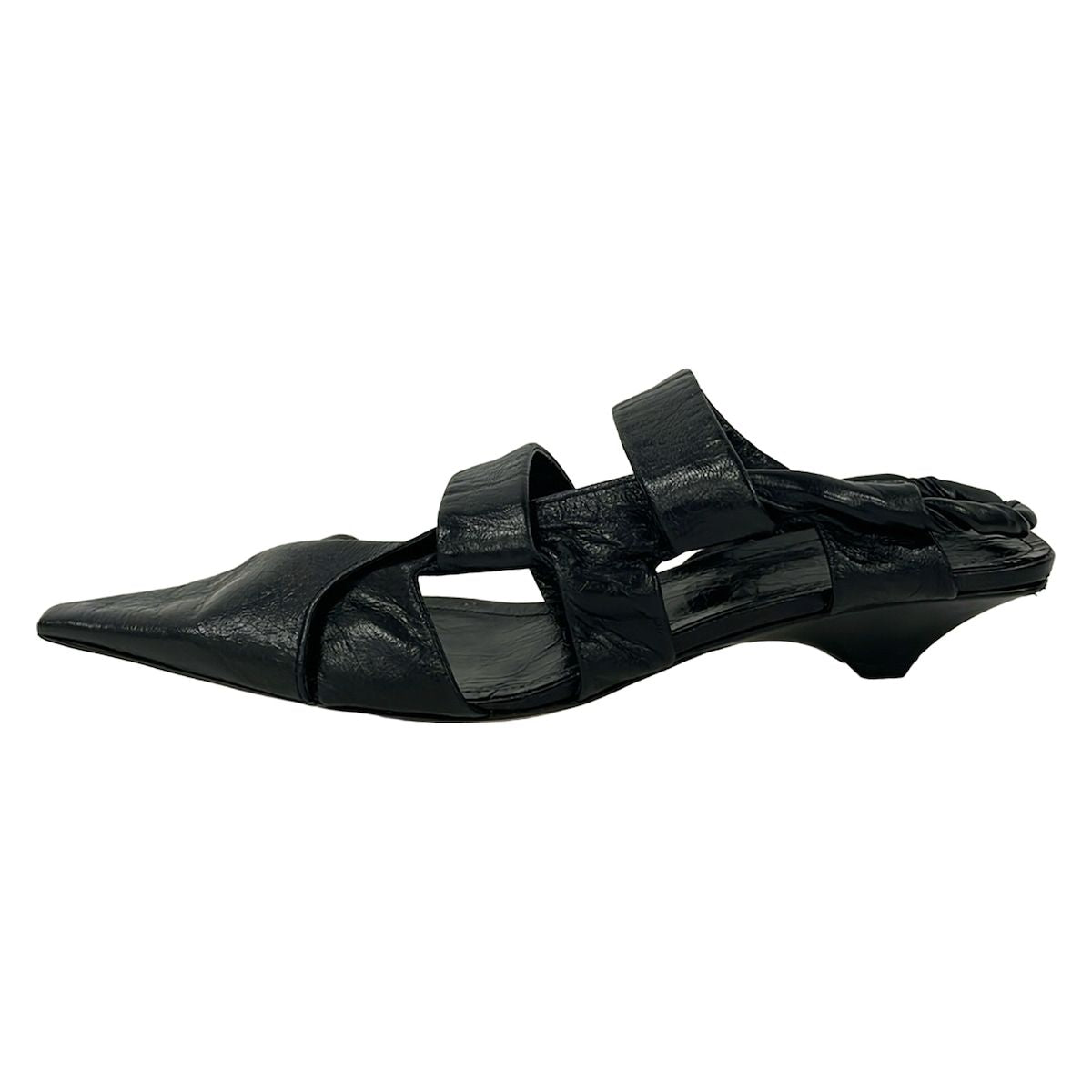 Bottega Veneta Sandals BV Point Slingback Black Leather