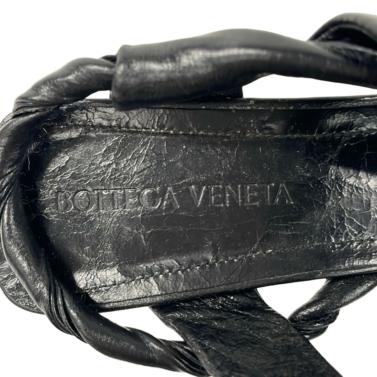 Bottega Veneta Sandals BV Point Slingback Black Leather — view 5