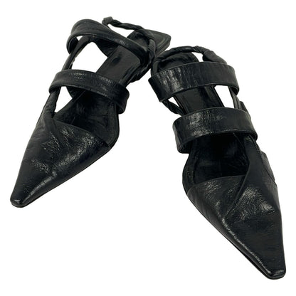 Bottega Veneta Sandals BV Point Slingback Black Leather — view 2