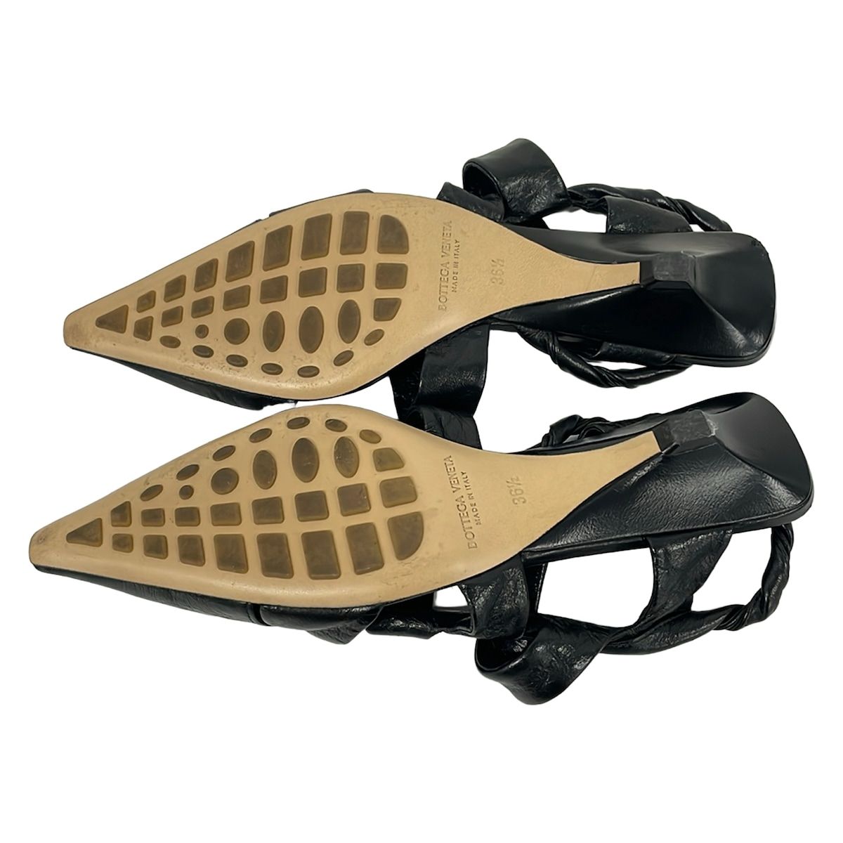 Bottega Veneta Sandals BV Point Slingback Black Leather — view 4