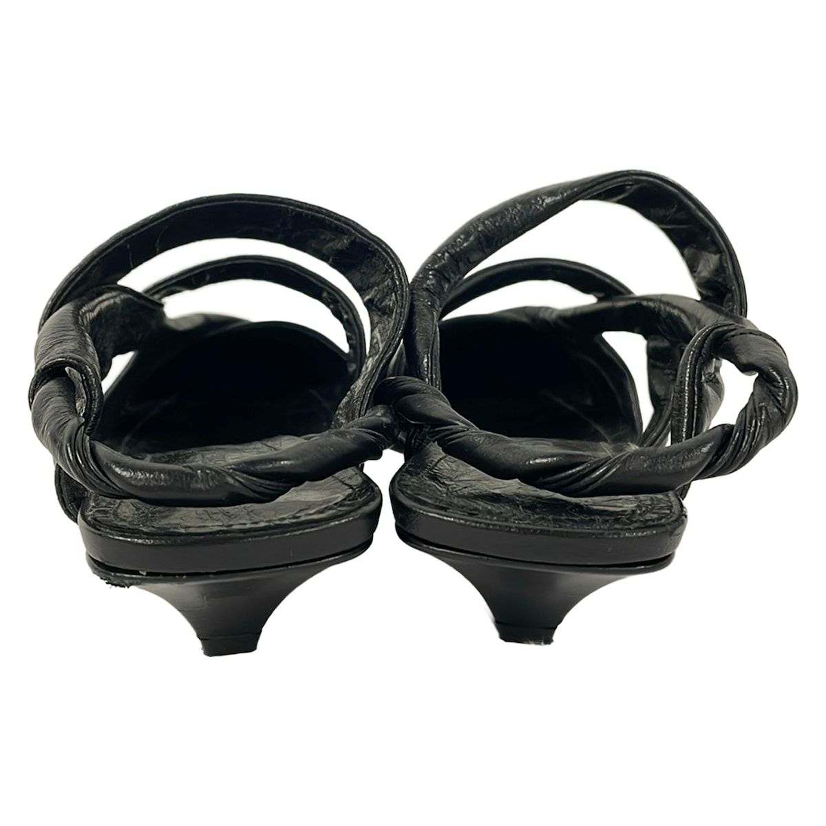 Bottega Veneta Sandals BV Point Slingback Black Leather — view 3