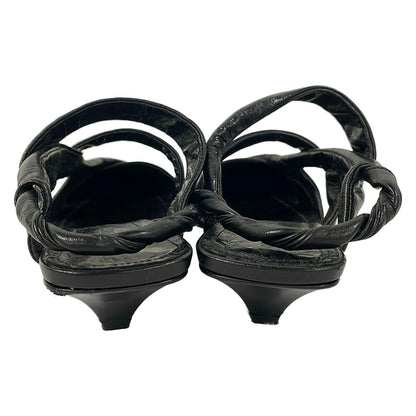 Bottega Veneta Sandals BV Point Slingback Black Leather — view 3