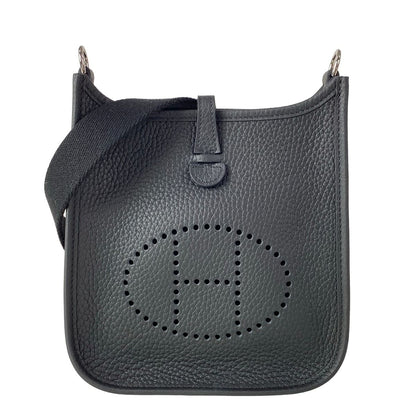 Hermes Shoulder Bag Evelyne TPM Amazone Black Silver