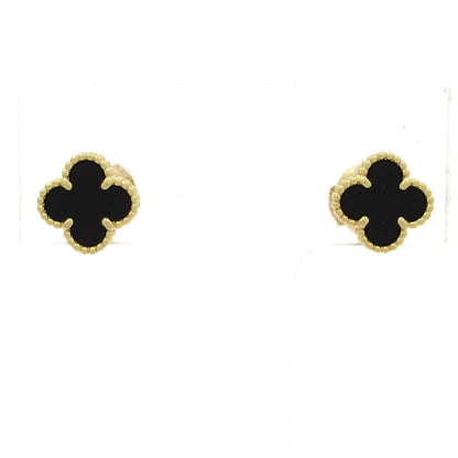 Van Cleef & Arpels Earrings Sweet Alhambra 18k Yellow Gold Onyx