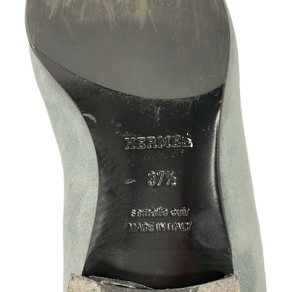 Hermes Loafers Paris Blue Green H Silver — view 6