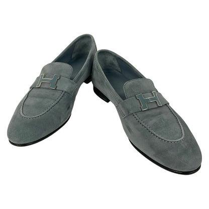 Hermes Loafers Paris Blue Green H Silver — view 2