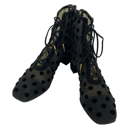 Dior Short Boots Black Dot Pattern — view 2