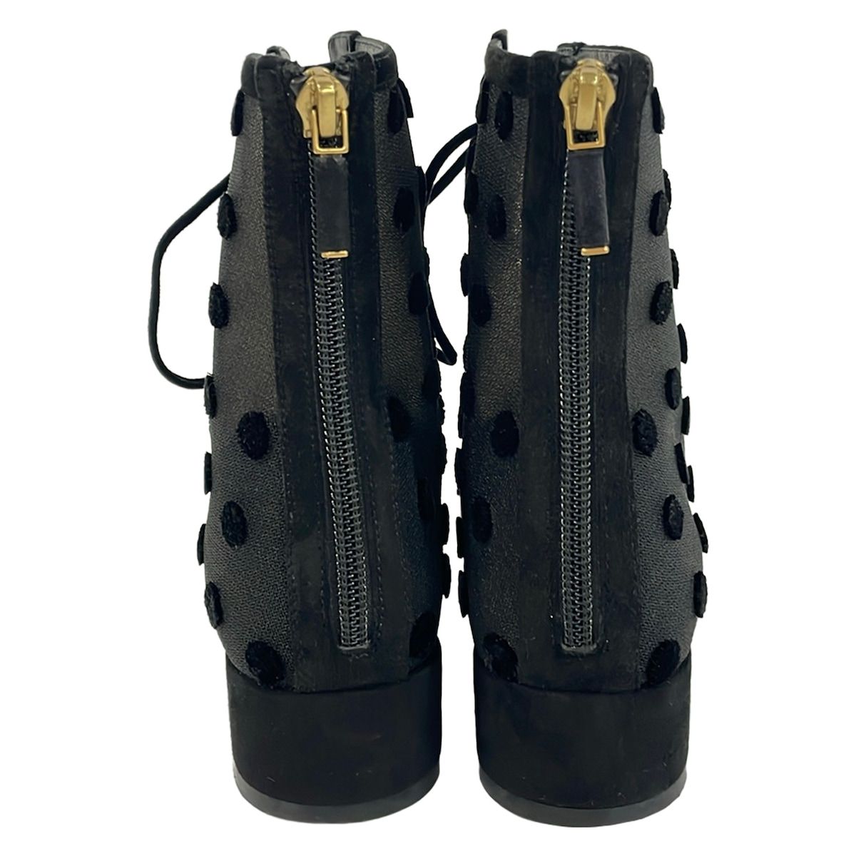 Dior Short Boots Black Dot Pattern — view 3