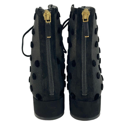 Dior Short Boots Black Dot Pattern — view 3