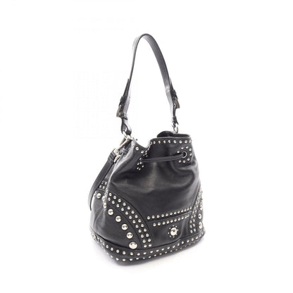 Prada Studs Black Leather 2-Way Bucket Bag — view 2
