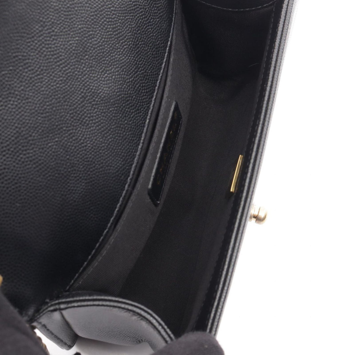 Chanel Shoulder Bag Boy Small Black Caviar Leather Chain — view 3