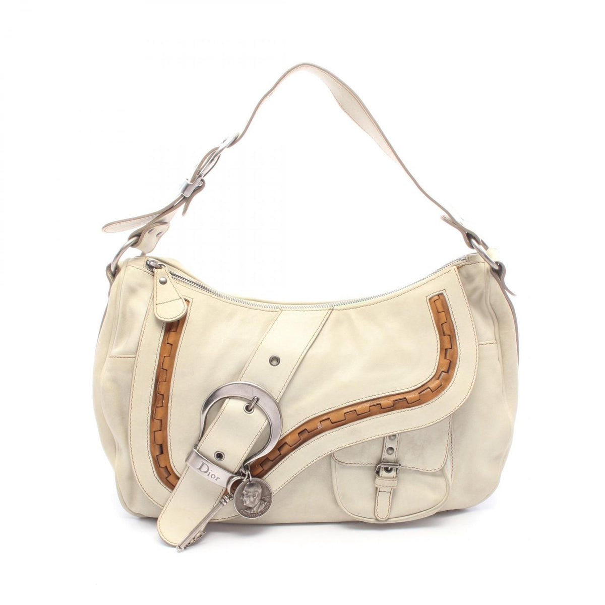 Dior Shoulder Bag Gaucho Ivory Leather