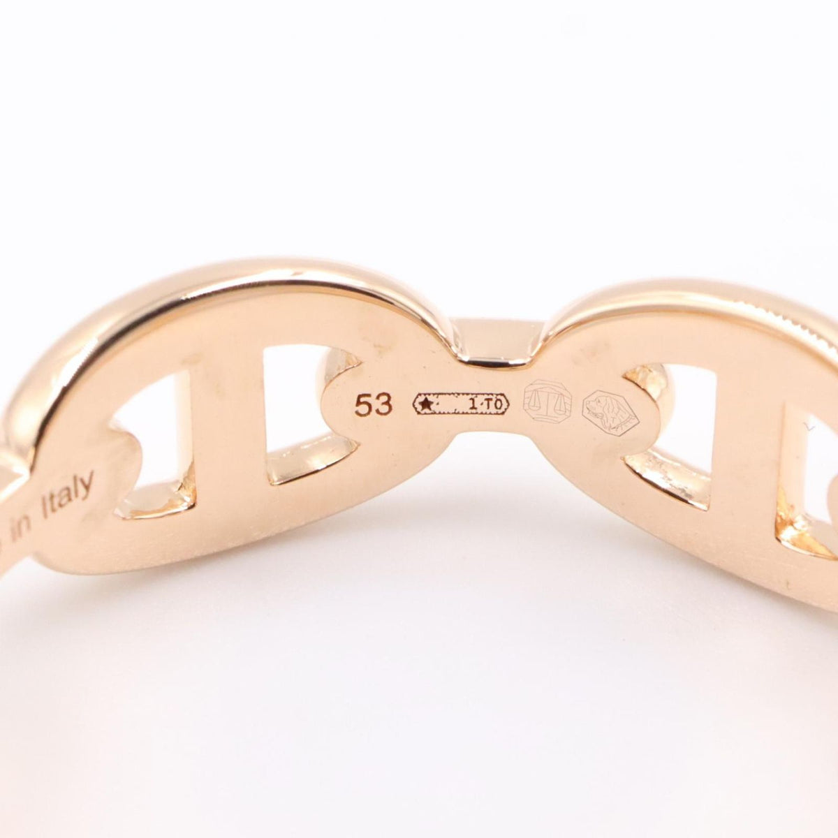 Hermes Ring Chaine D'ancre Enchainee PM 18k Pink Gold — view 4