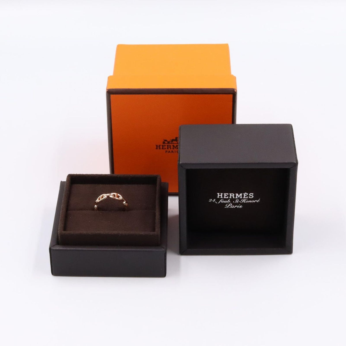 Hermes Ring Chaine D'ancre Enchainee PM 18k Pink Gold — view 7