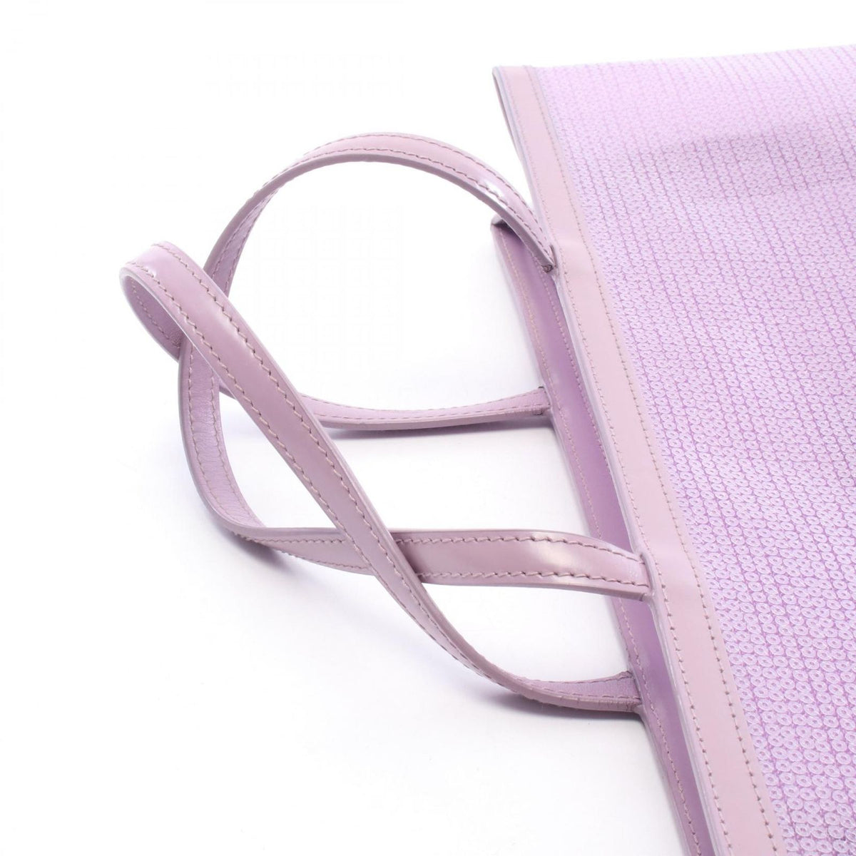 Prada Tote Bag Logo Purple Leather Mesh — view 5