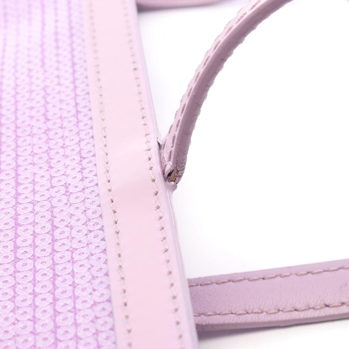 Prada Tote Bag Logo Purple Leather Mesh — view 7