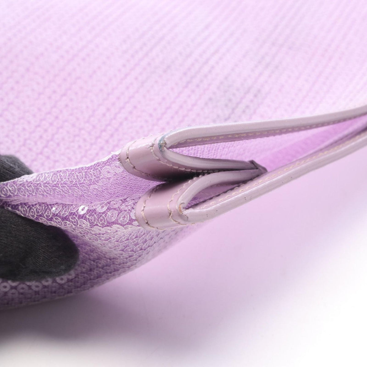 Prada Tote Bag Logo Purple Leather Mesh — view 8
