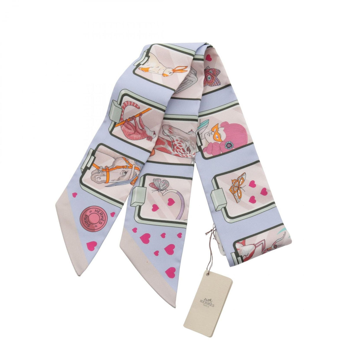 Hermes Scarf Twilly Story Ribbon Silk
