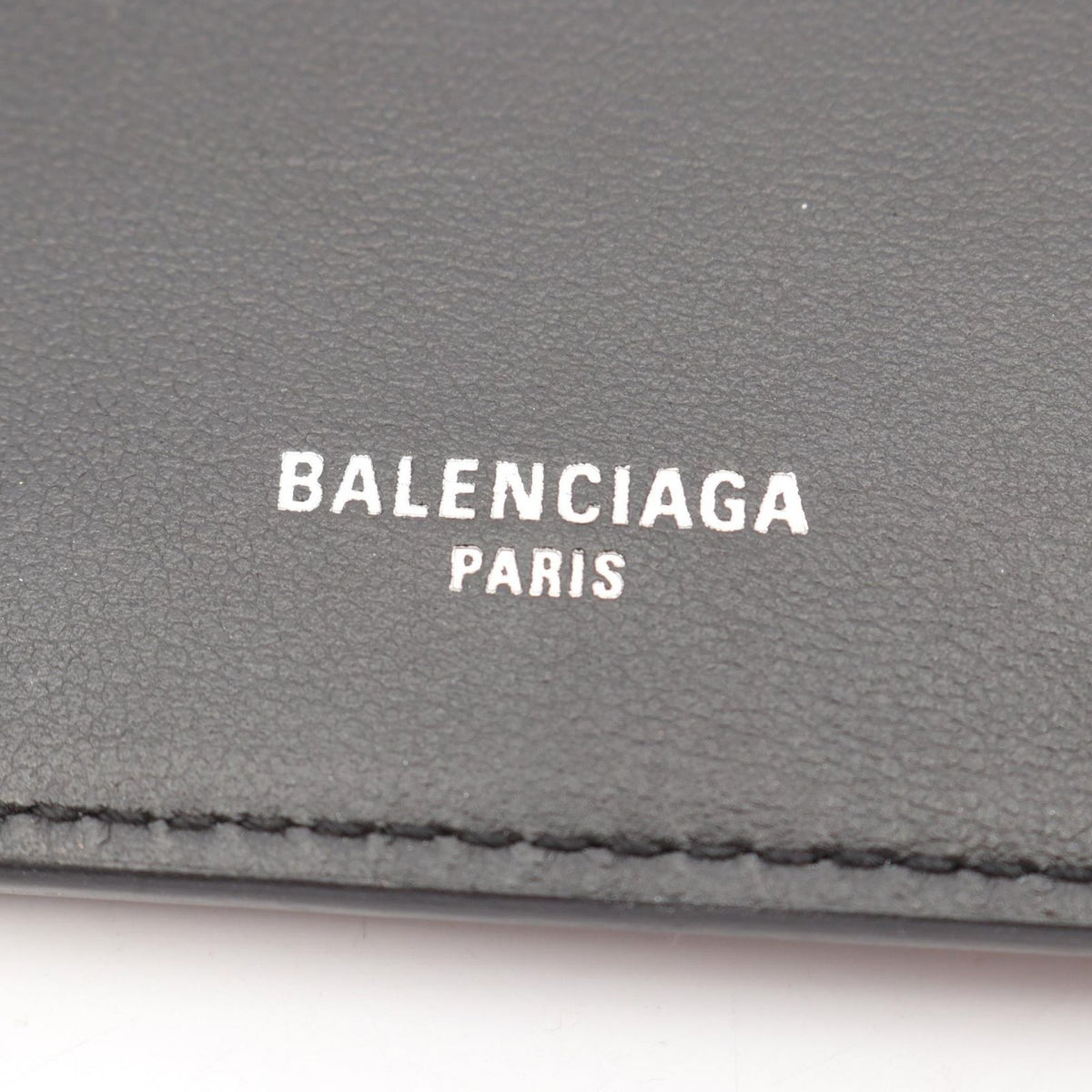 Balenciaga Bifold Wallet Passport Bordeaux Black Leather — view 5