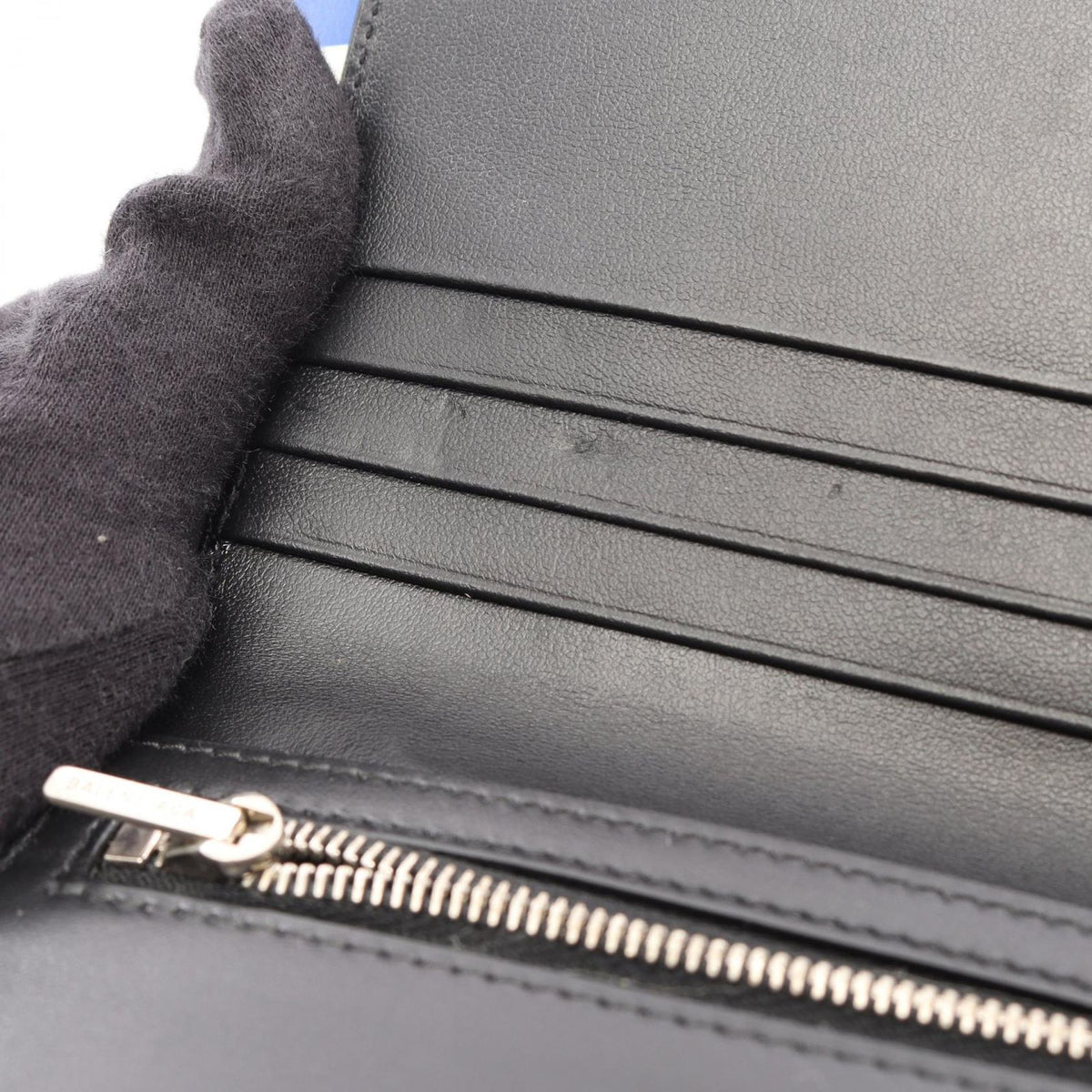 Balenciaga Bifold Wallet Passport Bordeaux Black Leather — view 6