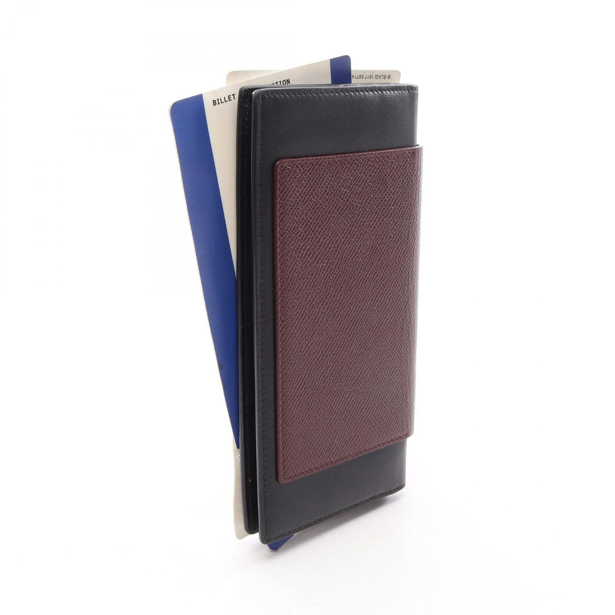 Balenciaga Bifold Wallet Passport Bordeaux Black Leather — view 2