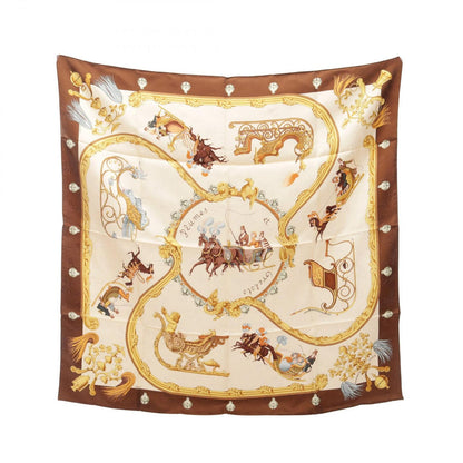 Hermes Scarf Carre 90 Plumes Et Grelots Silk