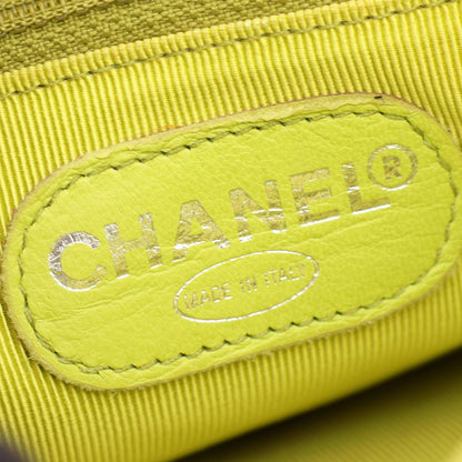 Chanel Backpack CC Logo Yellow Caviar Leather Chain — view 4