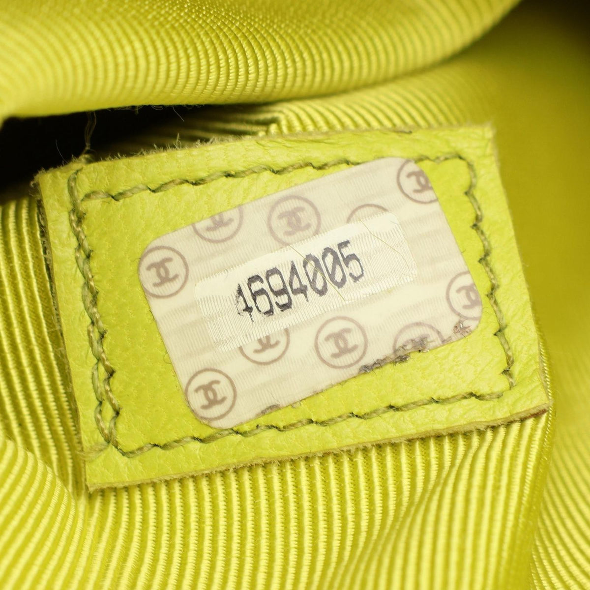 Chanel Backpack CC Logo Yellow Caviar Leather Chain — view 5