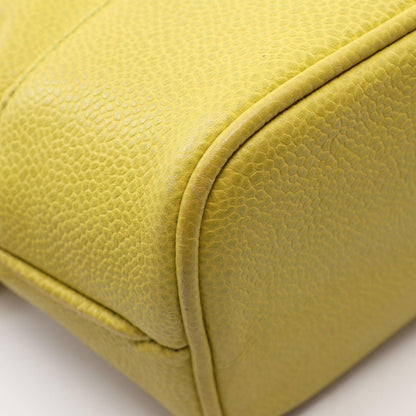 Chanel Backpack CC Logo Yellow Caviar Leather Chain — view 7