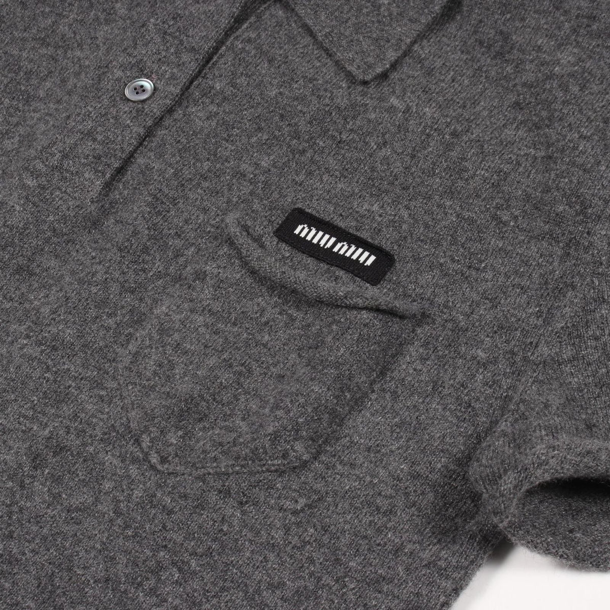 Miu Miu Polo Shirt Short Sleeve Knit Gray Cashmere — view 7