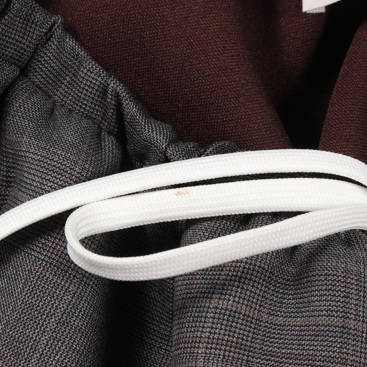 Miu Miu Skirt Drawstring Check Mini Gray Wool — view 6