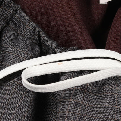 Miu Miu Skirt Drawstring Check Mini Gray Wool — view 6