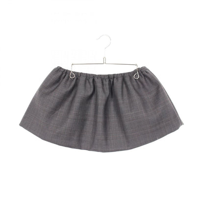 Miu Miu Skirt Drawstring Check Mini Gray Wool — view 2